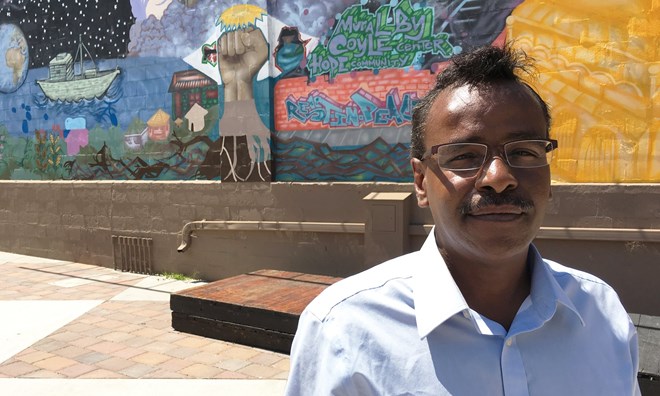 Community organizer Abdirizak Bihi says: ‘If we don’t engage our young people, somebody will, and that’s what happened.’
Photograph: Oliver Laughland for the Guardian