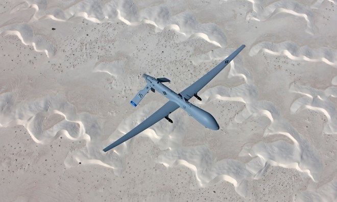 An MQ-1 Predator flies a training mission over New Mexico. Photograph: Alamy